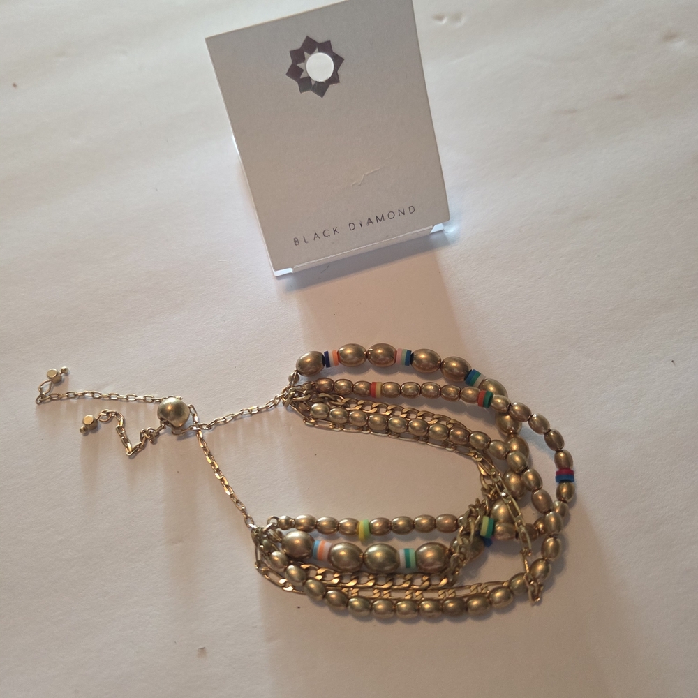 Black Diamond Gold Multicolor Beaded Bracelet